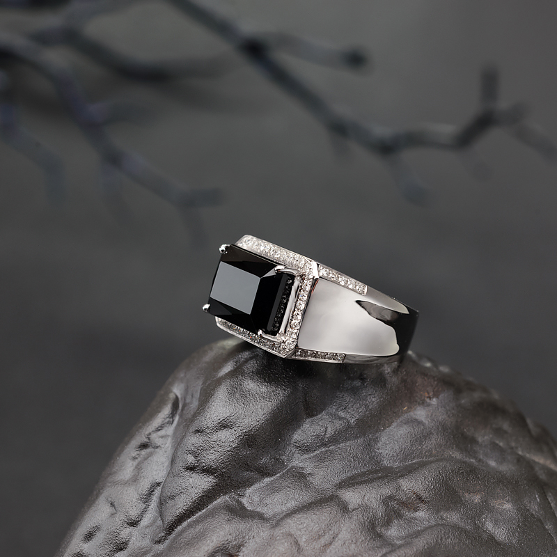 金镶钻深绿色碧玺戒指-红掌柜