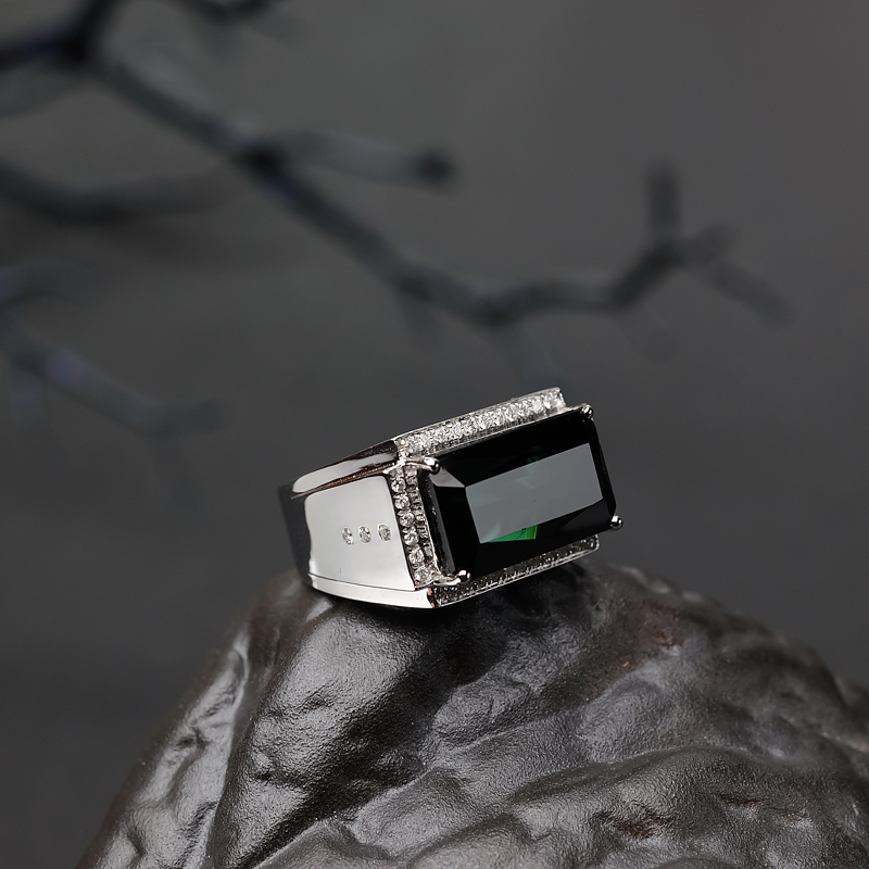 深绿色碧玺戒指-红掌柜