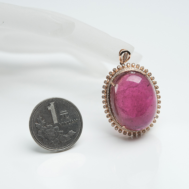 巴西碧玺吊坠-红掌柜