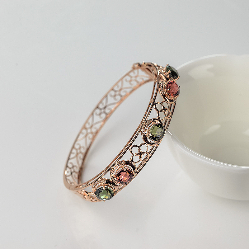 金镶钻碧玺手镯-红掌柜