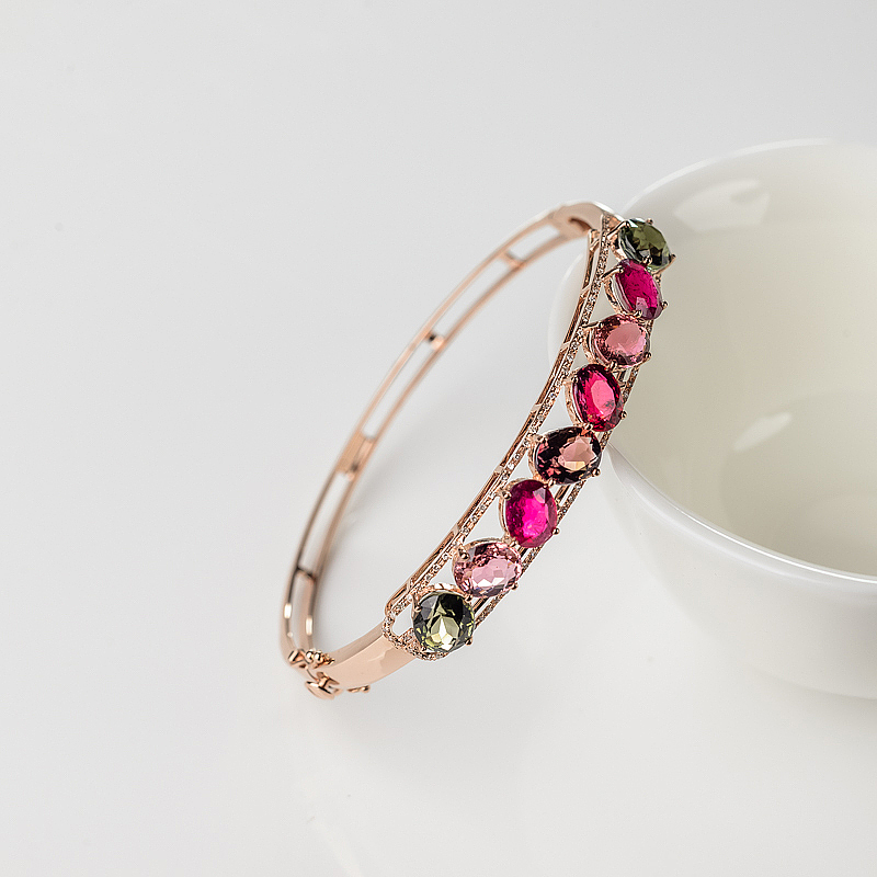 金镶钻碧玺手镯-红掌柜