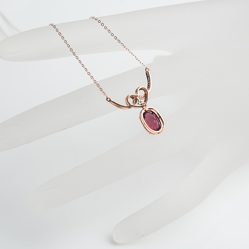 天然碧玺锁骨链-红掌柜