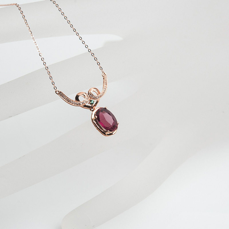 巴西碧玺锁骨链-红掌柜