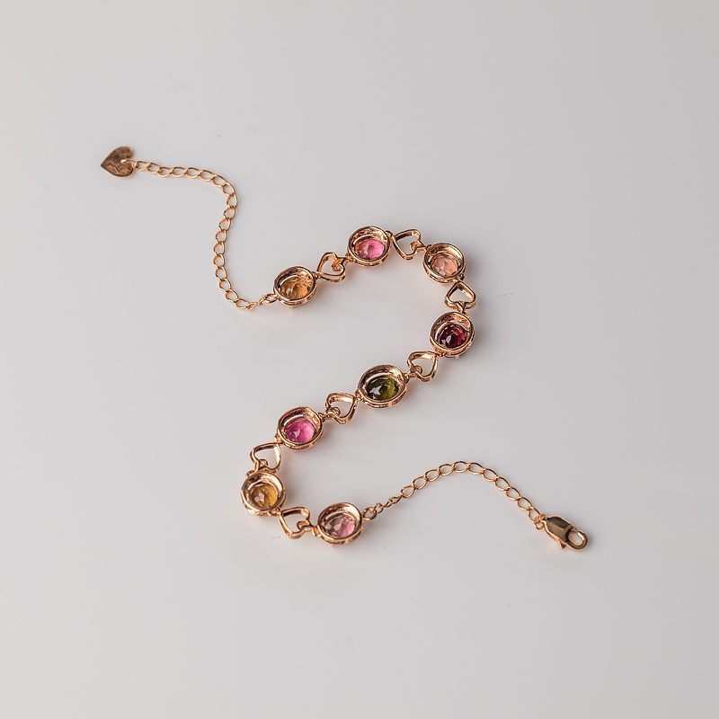 18K金镶钻碧玺手链-红掌柜