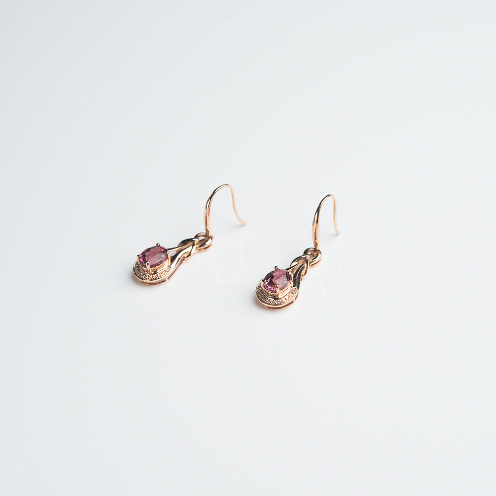 天然碧玺耳坠-红掌柜