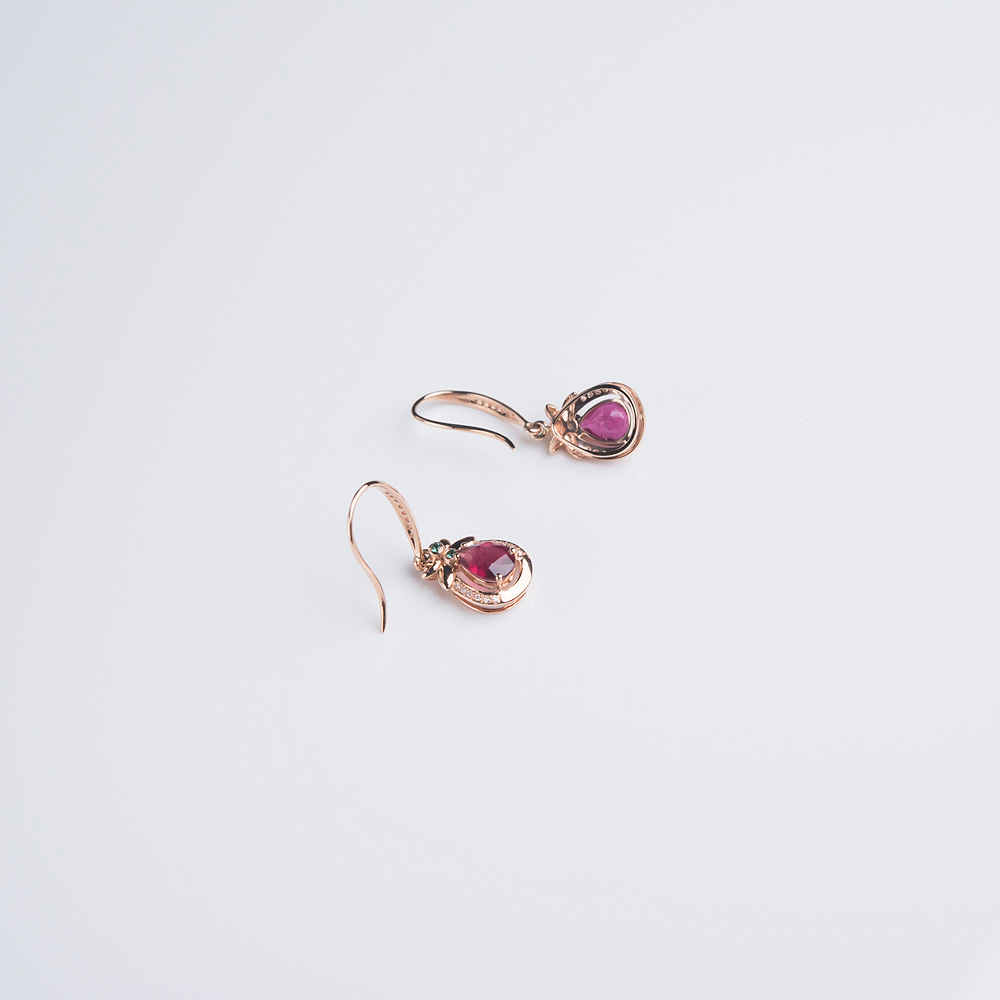 碧玺耳坠-红掌柜