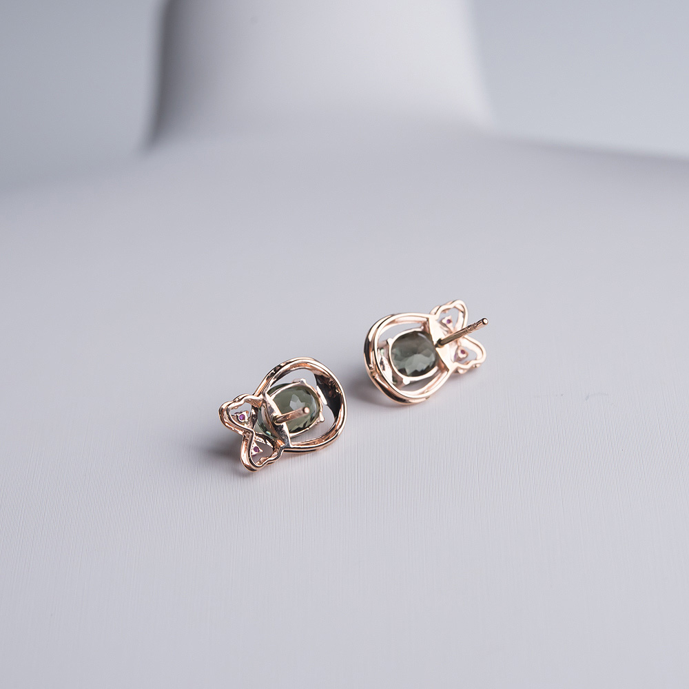 绿碧玺耳钉-红掌柜