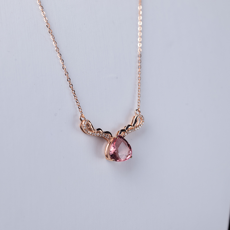 碧玺锁骨链-红掌柜