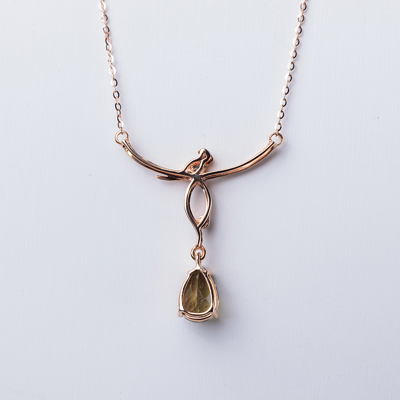 18K金镶钻碧玺锁骨链-红掌柜