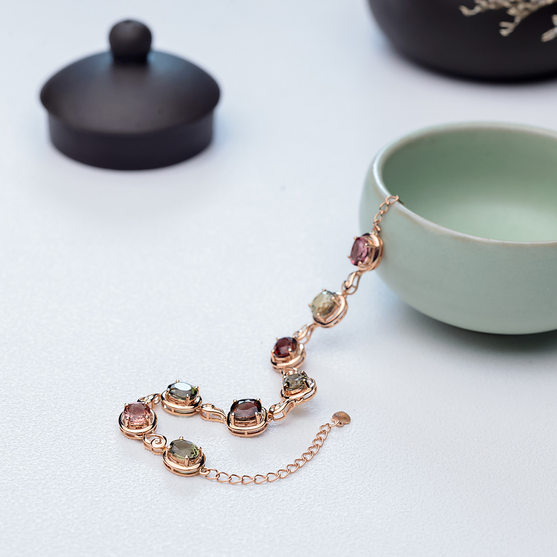 天然碧玺手链-红掌柜