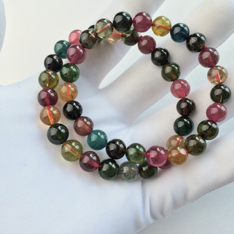 彩虹碧玺手串-红掌柜珠宝