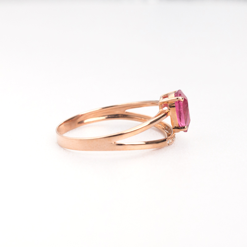 金镶钻碧玺戒指-红掌柜