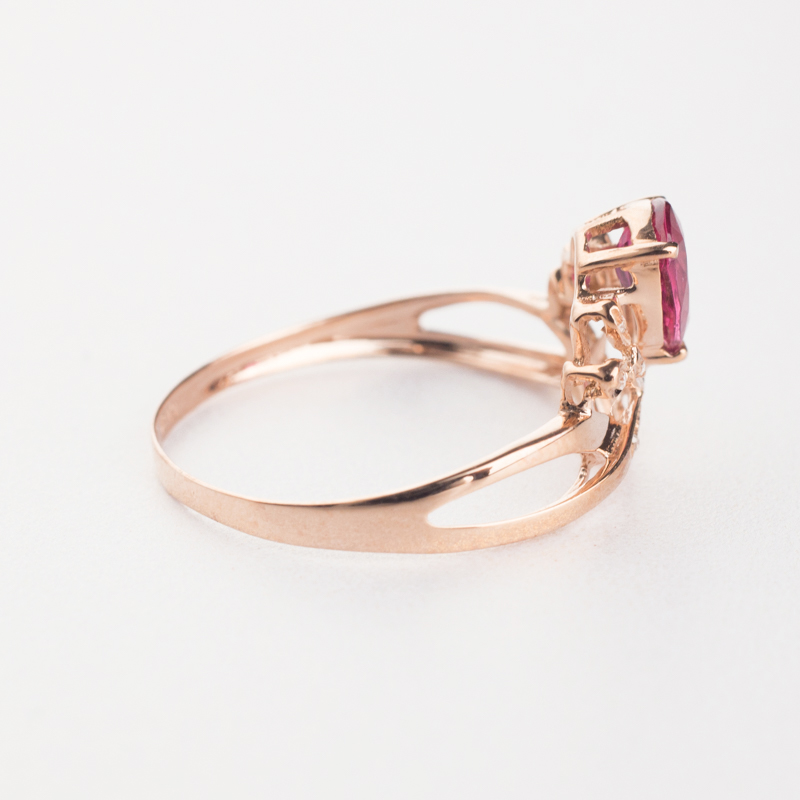 镶钻碧玺戒指-红掌柜