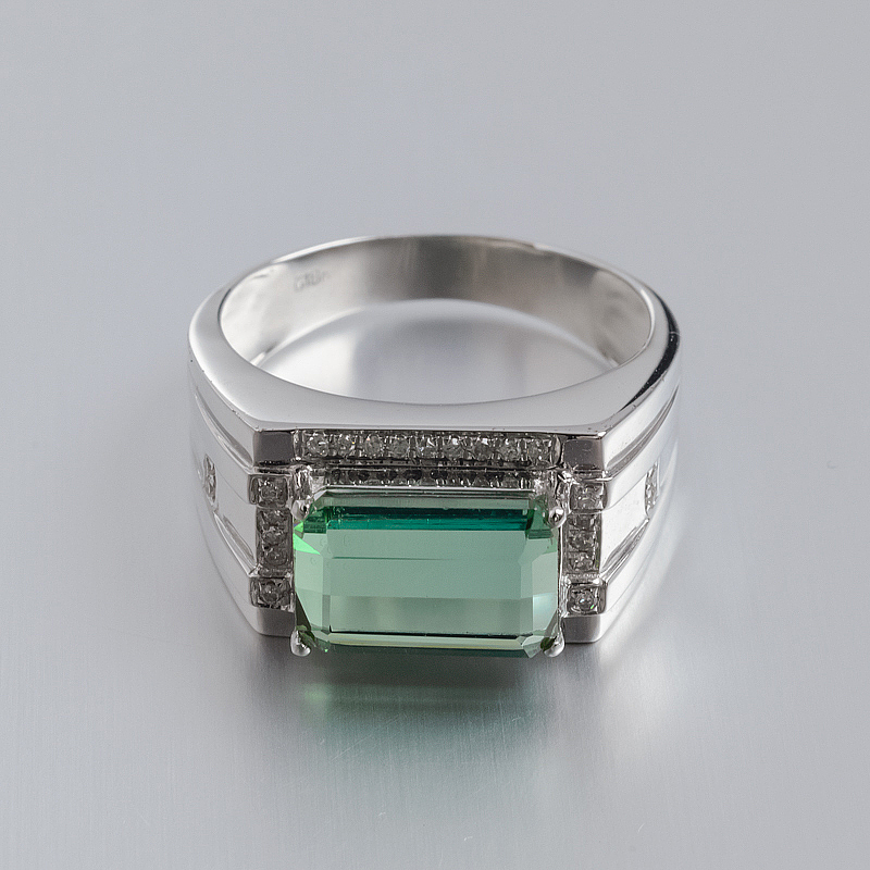 巴西天然绿碧玺男戒-红掌柜