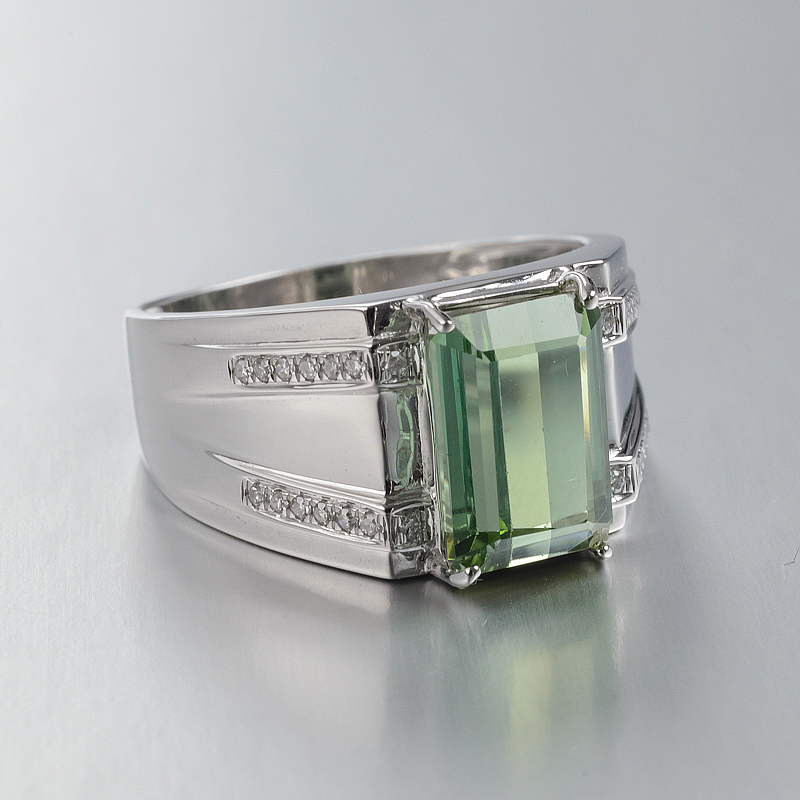 绿碧玺男戒-红掌柜