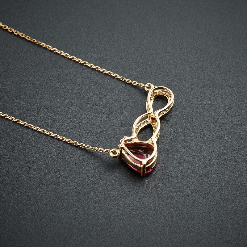 18K金碧玺锁骨链 - 红掌柜