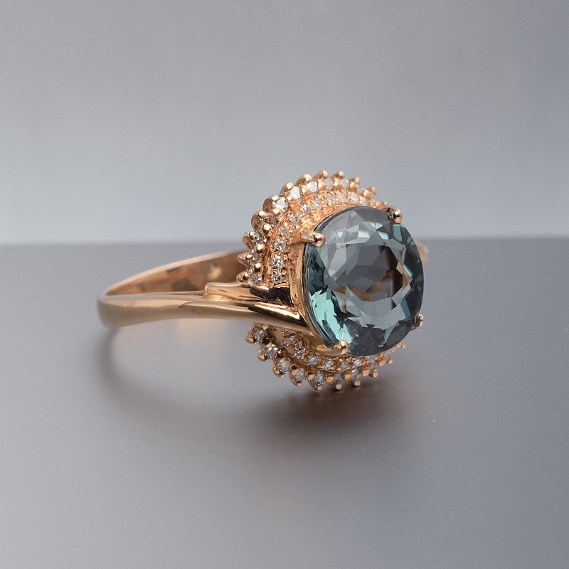 金镶钻碧玺戒指-红掌柜