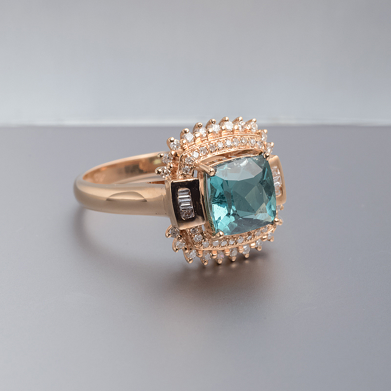 金镶钻碧玺戒指-红掌