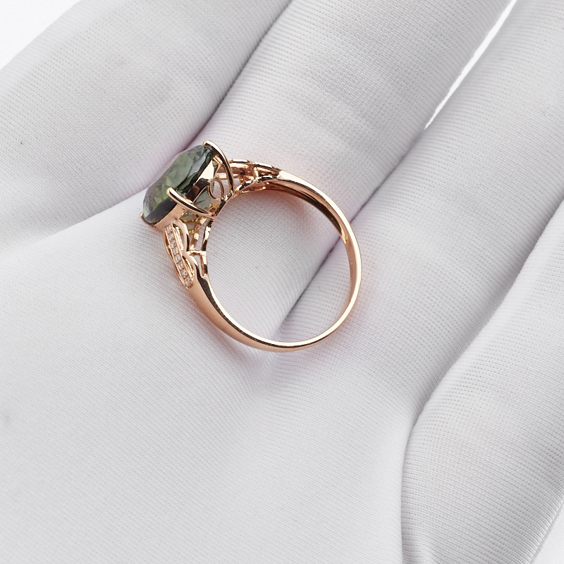 天然巴西绿碧玺戒指-红掌柜