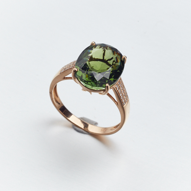 天然绿碧玺戒指-红掌柜