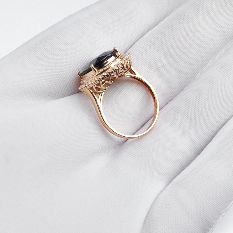 巴西18K金绿碧玺戒指 - 红掌柜