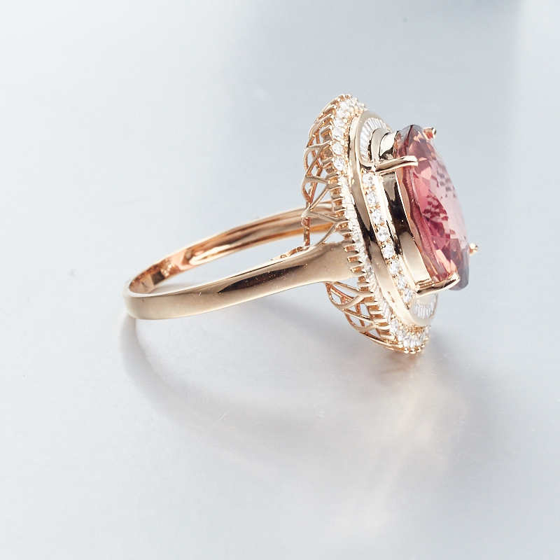 巴西18K镶钻碧玺戒指 - 红掌柜 