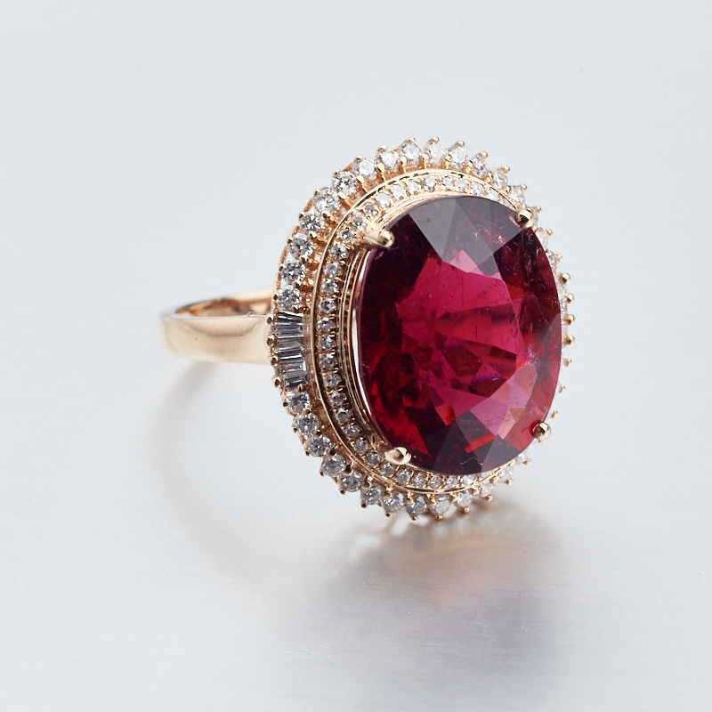 18K镶碧玺戒指-红掌柜珠宝