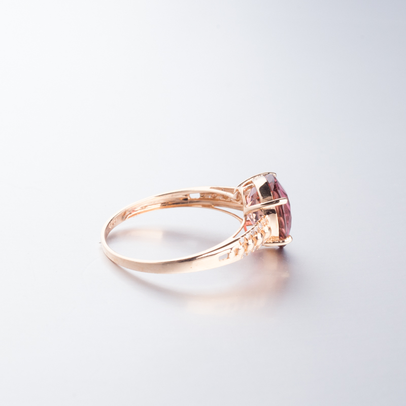 镶钻碧玺戒指-红掌柜