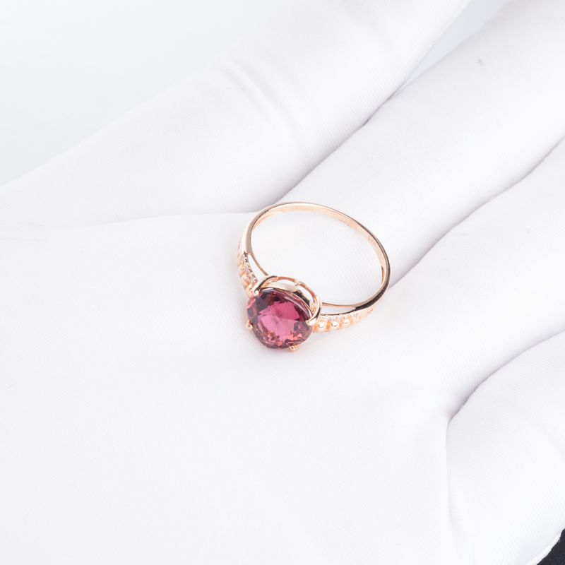 天然碧玺戒指-红掌柜