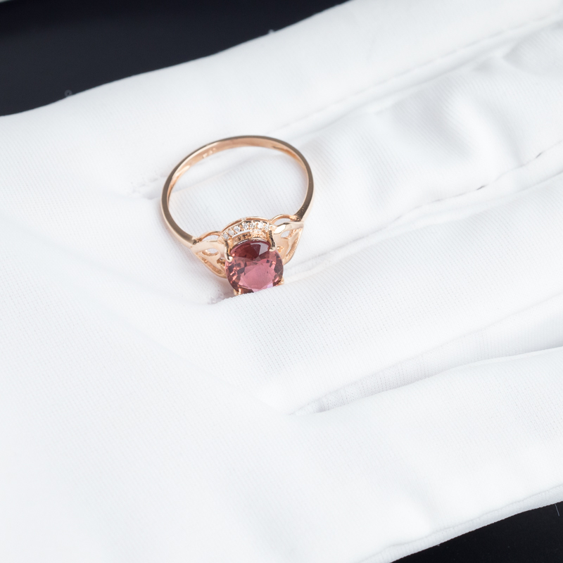 爪镶红碧玺戒指-红掌柜