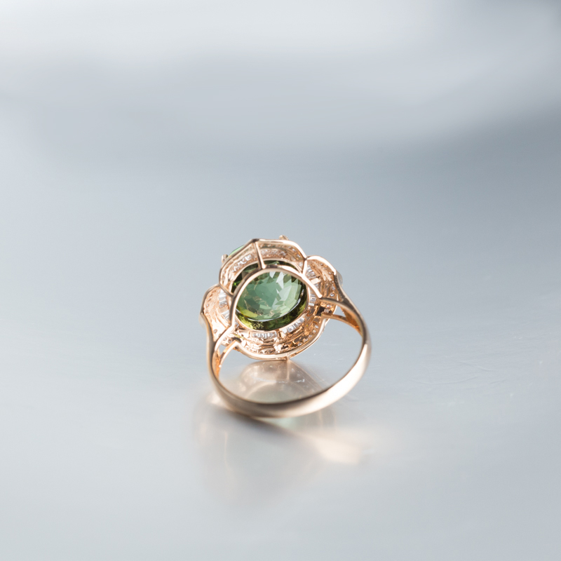 巴西天然碧玺戒指-红掌柜