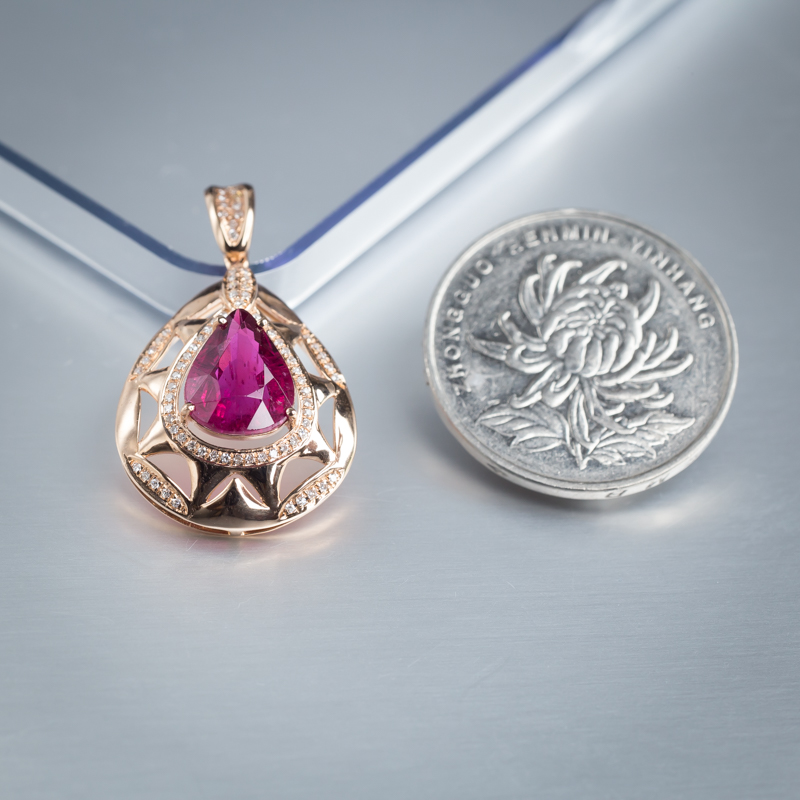 K金碧玺吊坠-红掌柜