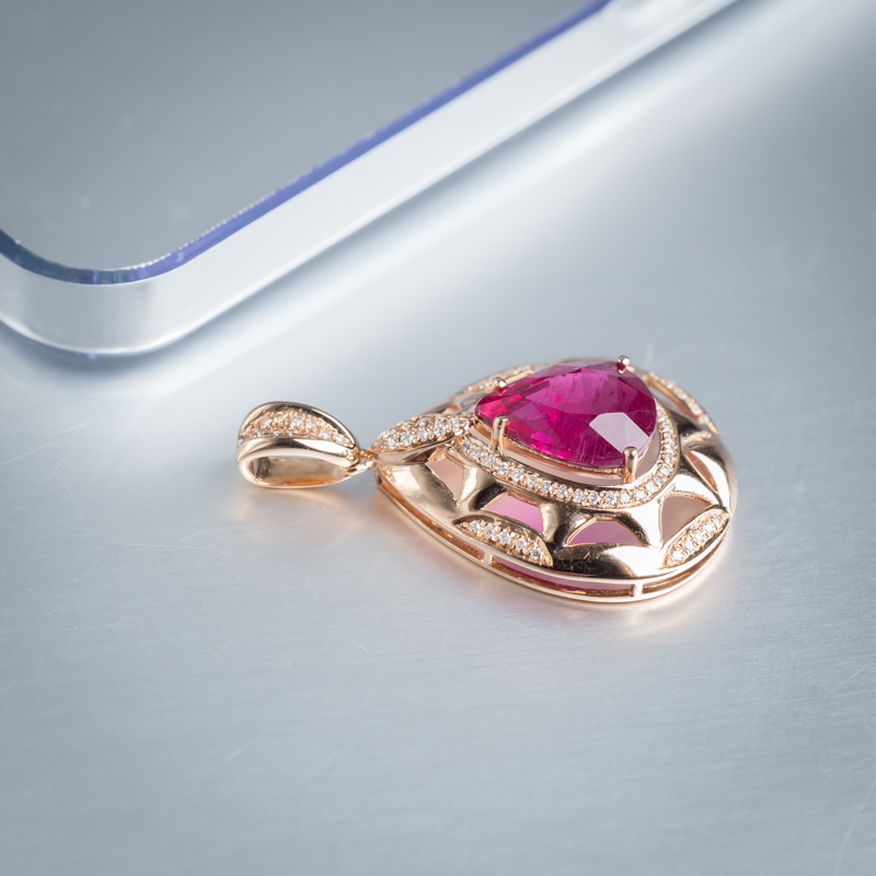 碧玺吊坠-红掌柜