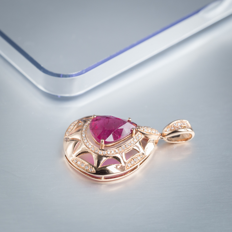 巴西碧玺吊坠-红掌柜