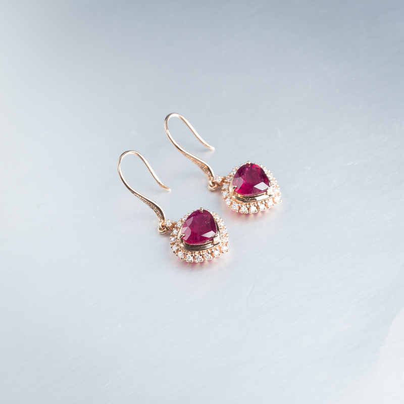 镶钻碧玺耳环-红掌柜