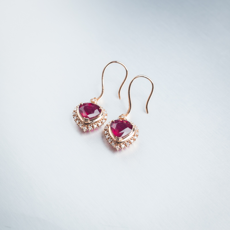 碧玺耳环-红掌柜