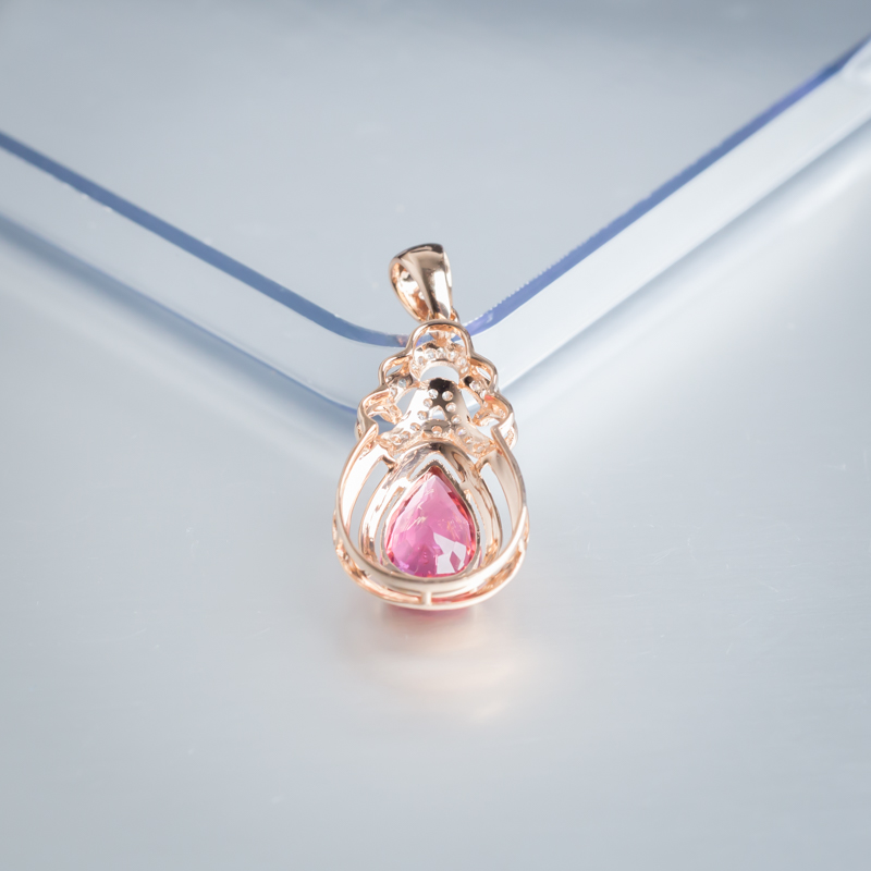 18K金碧玺吊坠-红掌柜