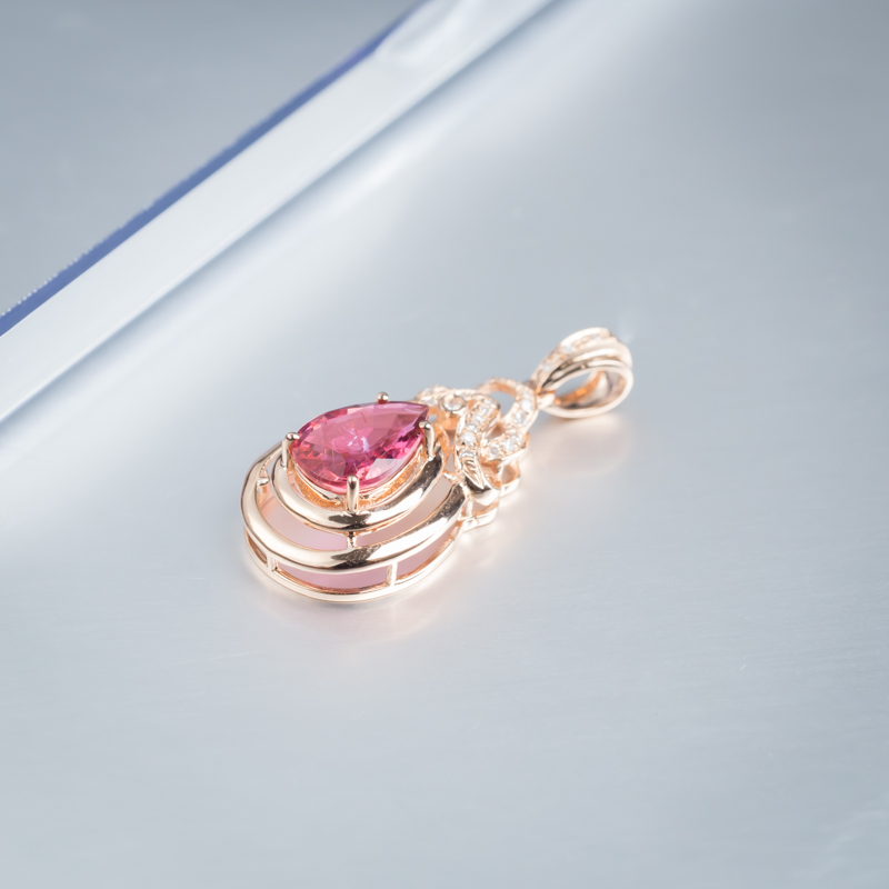 巴西碧玺吊坠-红掌柜