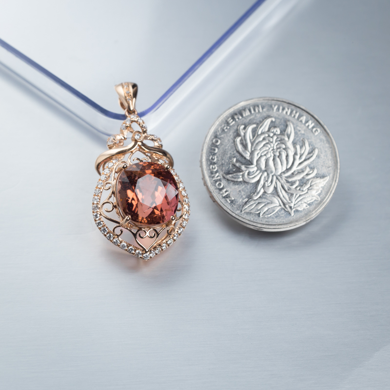 K金碧玺吊坠-红掌柜