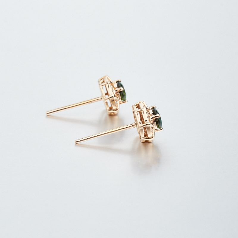 碧玺耳钉-红掌柜珠宝