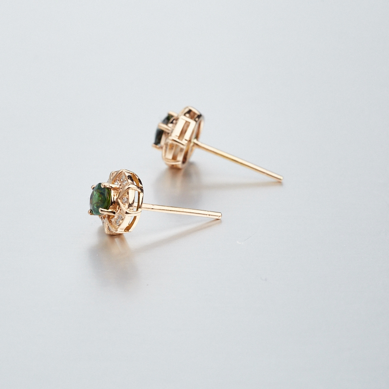 天然碧玺耳钉-红掌柜珠宝