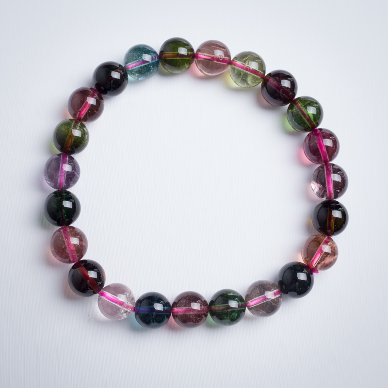 彩虹碧玺手串-红掌柜