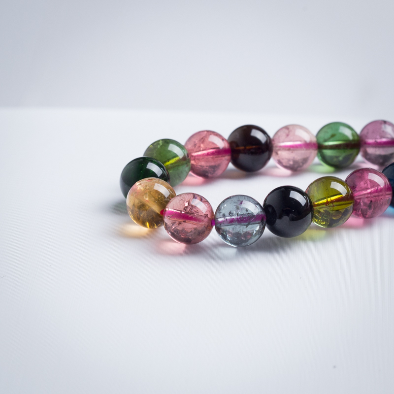 彩虹碧玺手串-红掌柜