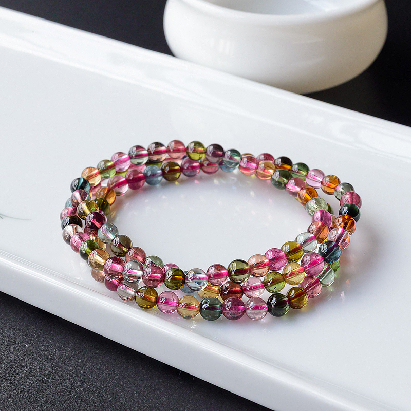 5mm碧玺佛珠-红掌柜