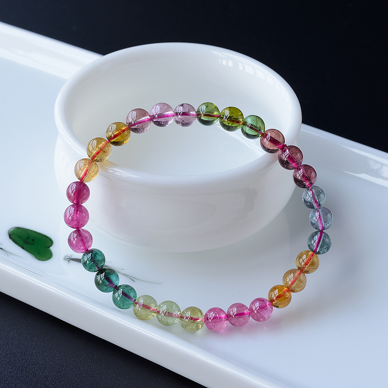 6mm碧玺手串-红掌柜