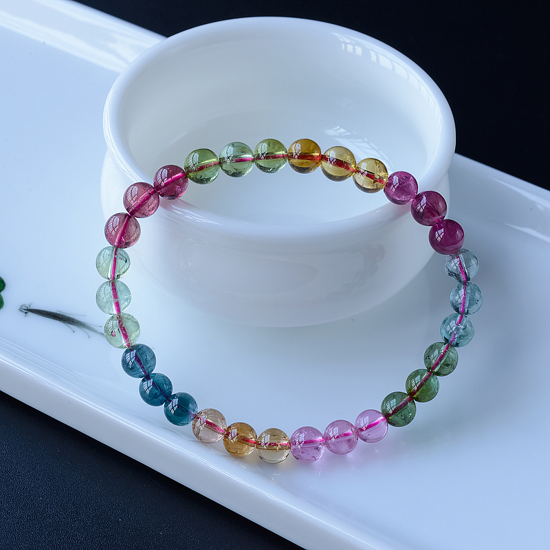 6mm碧玺手串-红掌柜