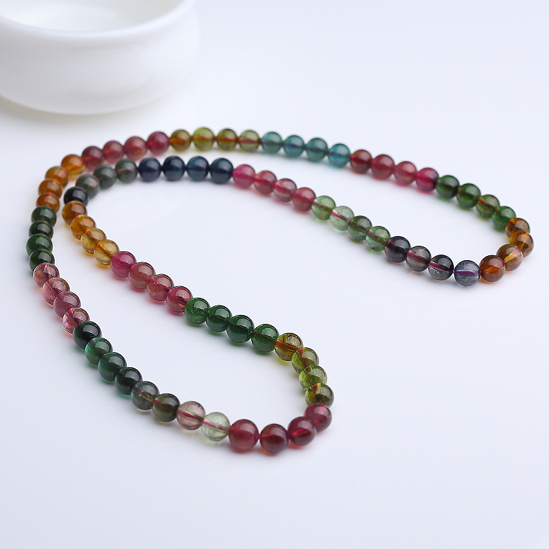 6.5mm彩虹碧玺手串-红掌柜