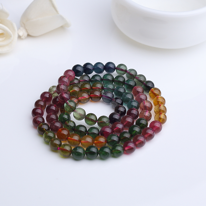 6.5mm碧玺手串-红掌柜