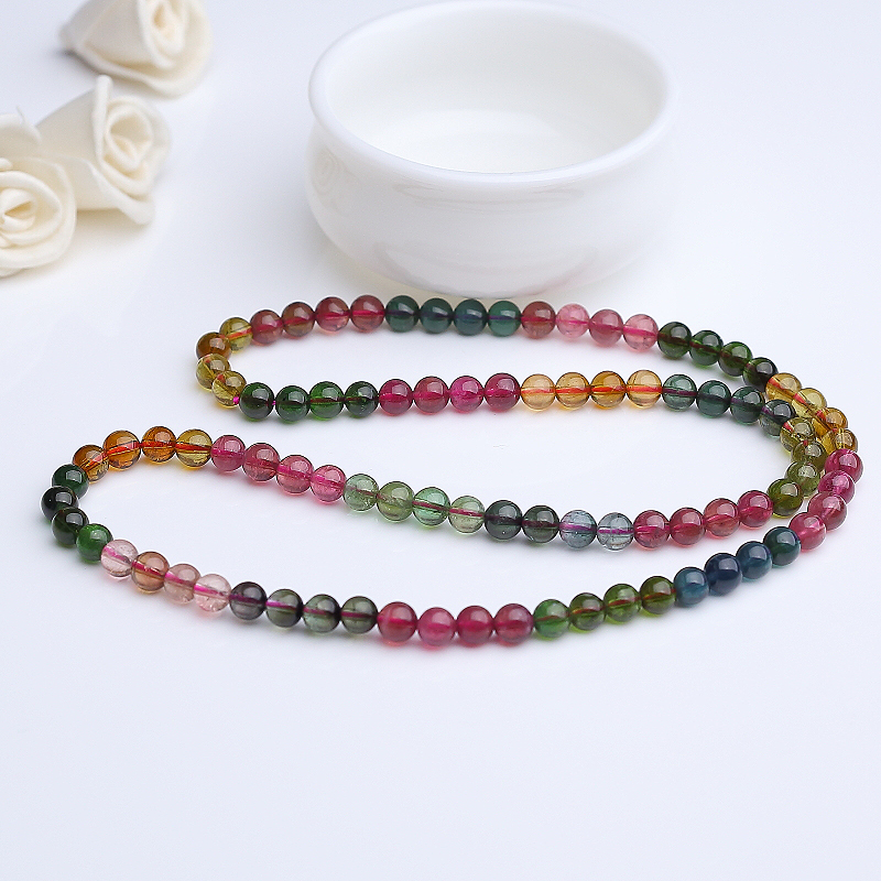6mm彩虹碧玺手串-红掌柜