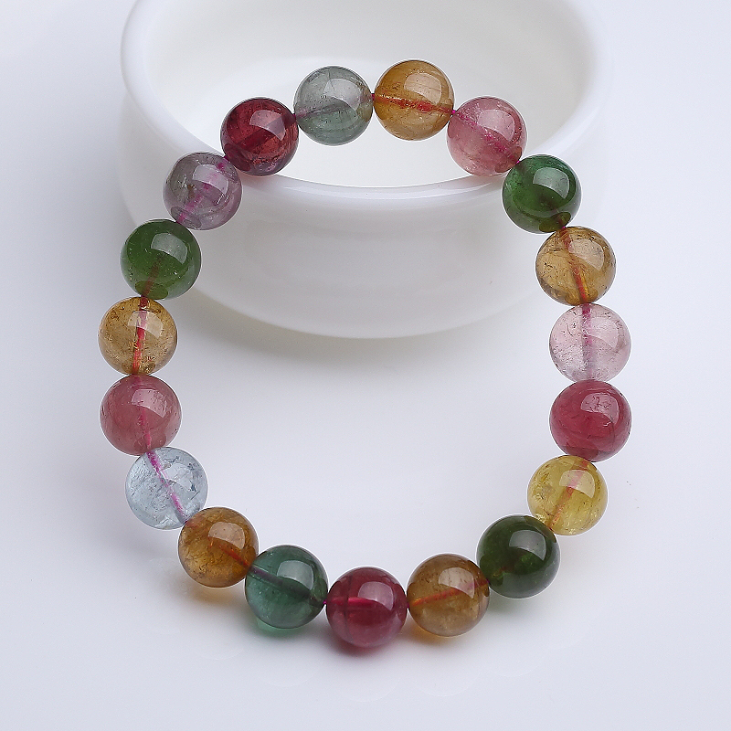 10mm彩虹碧玺手串-红掌柜